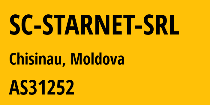 Информация о провайдере SC-STARNET-SRL AS31252 StarNet Solutii SRL: все IP-адреса, network, все айпи-подсети