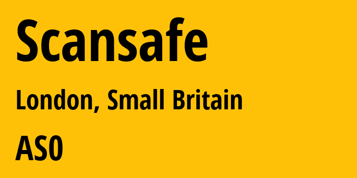 Информация о провайдере Scansafe : все IP-адреса, network, все айпи-подсети