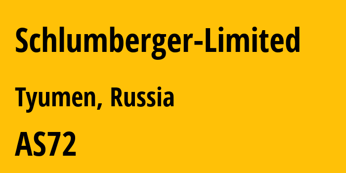 Информация о провайдере Schlumberger-Limited AS72 Schlumberger Limited: все IP-адреса, network, все айпи-подсети