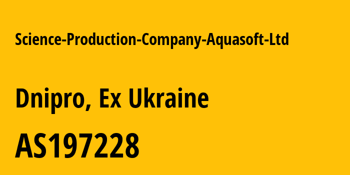 Информация о провайдере Science-Production-Company-Aquasoft-Ltd AS197228 Science Production Company Aquasoft Ltd.: все IP-адреса, network, все айпи-подсети