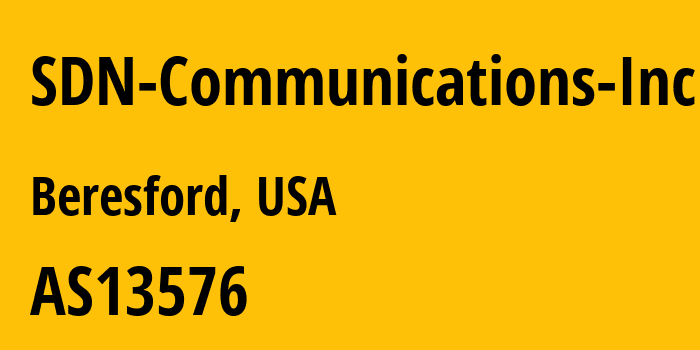 Информация о провайдере SDN-Communications-Inc AS13576 SOUTH DAKOTA NETWORK: все IP-адреса, network, все айпи-подсети