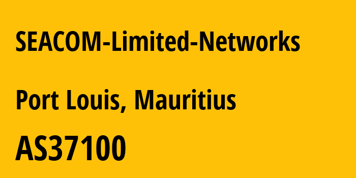 Информация о провайдере SEACOM-Limited-Networks AS37100 SEACOM Limited: все IP-адреса, network, все айпи-подсети