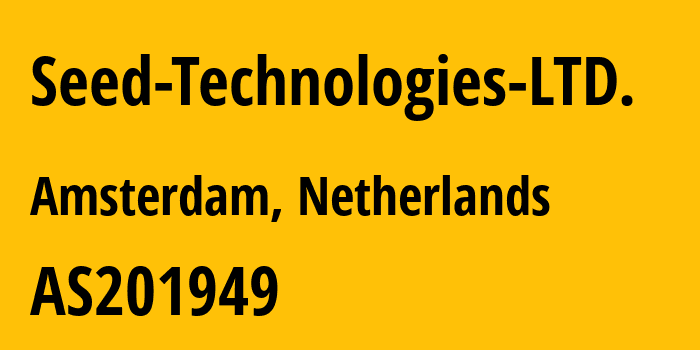 Информация о провайдере Seed-Technologies-LTD. AS201949 Seed Technologies LTD.: все IP-адреса, network, все айпи-подсети