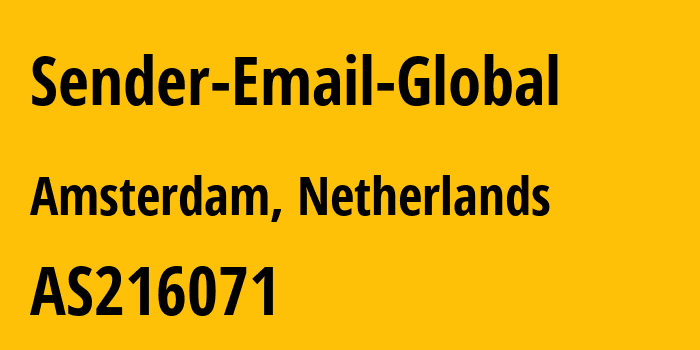 Информация о провайдере Sender-Email-Global AS216071 SERVERS TECH FZCO: все IP-адреса, network, все айпи-подсети