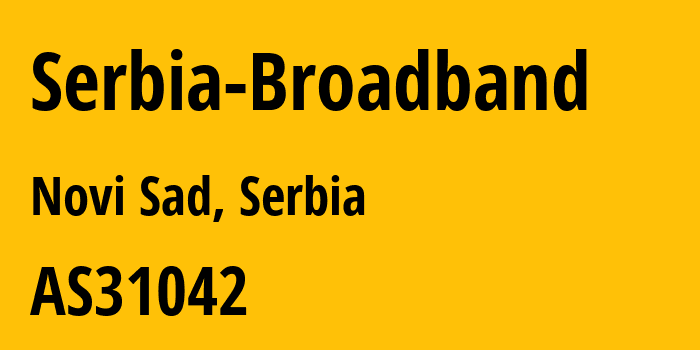 Информация о провайдере Serbia-Broadband AS31042 Serbia BroadBand-Srpske Kablovske mreze d.o.o.: все IP-адреса, network, все айпи-подсети