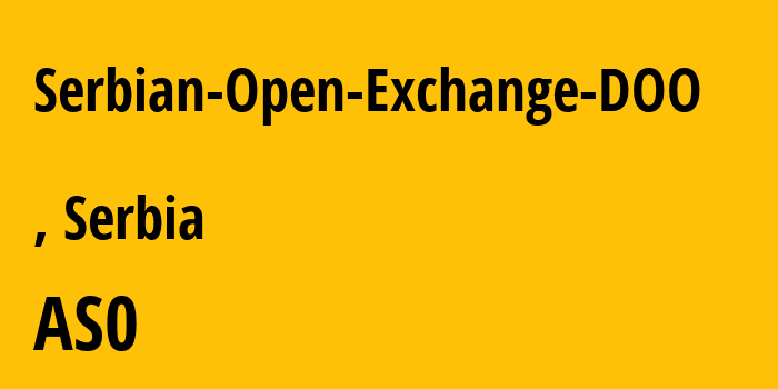 Информация о провайдере Serbian-Open-Exchange-DOO : все IP-адреса, network, все айпи-подсети