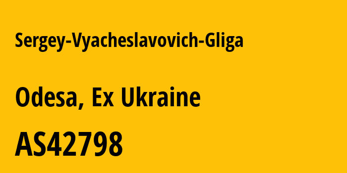 Информация о провайдере Sergey-Vyacheslavovich-Gliga AS42798 Sergey Vyacheslavovich Gliga: все IP-адреса, network, все айпи-подсети