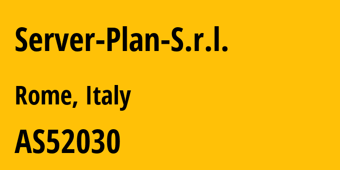 Информация о провайдере Server-Plan-S.r.l. AS52030 Server Plan S.r.l.: все IP-адреса, network, все айпи-подсети