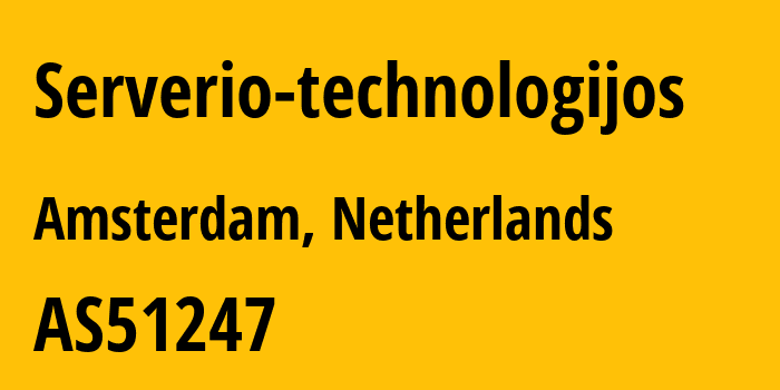 Информация о провайдере Serverio-technologijos AS51247 Serverio technologijos MB: все IP-адреса, network, все айпи-подсети