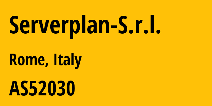 Информация о провайдере Serverplan-S.r.l. AS52030 Server Plan S.r.l.: все IP-адреса, network, все айпи-подсети