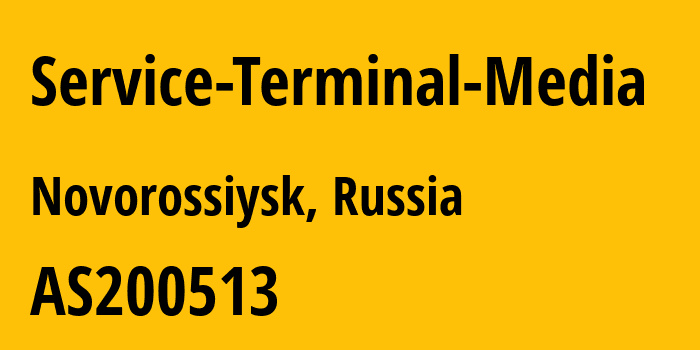 Информация о провайдере Service-Terminal-Media AS200513 Service Terminal Media LLC: все IP-адреса, network, все айпи-подсети