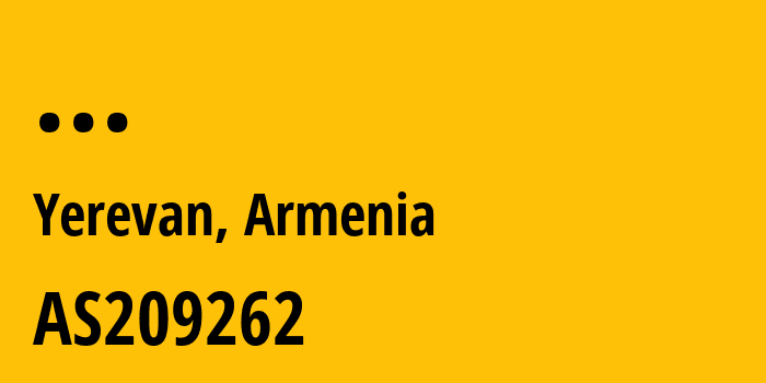 Информация о провайдере SERYOZHA-TEVANYAN-IGNATI-Private-Entrepreneur AS209262 SERYOZHA TEVANYAN IGNATI Private Entrepreneur: все IP-адреса, network, все айпи-подсети