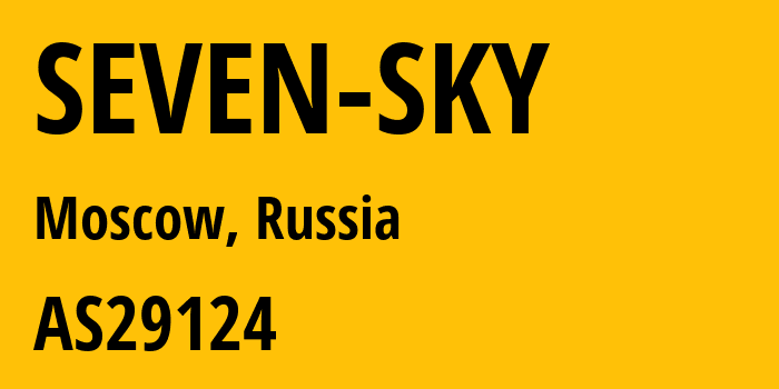 Информация о провайдере SEVEN-SKY AS29124 Iskratelecom CJSC: все IP-адреса, network, все айпи-подсети