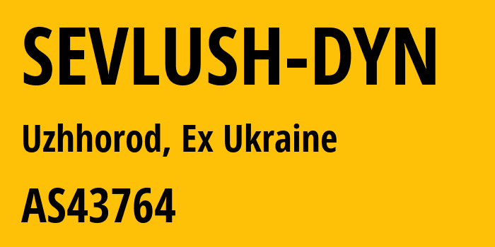 Информация о провайдере SEVLUSH-DYN AS43764 LLC Electron-sevlush: все IP-адреса, network, все айпи-подсети