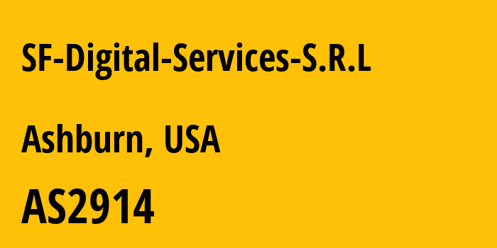 Информация о провайдере SF-Digital-Services-S.R.L AS2914 NTT America, Inc.: все IP-адреса, network, все айпи-подсети