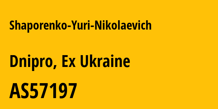 Информация о провайдере Shaporenko-Yuri-Nikolaevich AS57197 Shaporenko Yuri Nikolaevich: все IP-адреса, network, все айпи-подсети