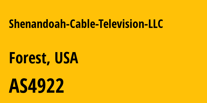 Информация о провайдере Shenandoah-Cable-Television-LLC AS4922 Shenandoah Cable Television LLC: все IP-адреса, network, все айпи-подсети