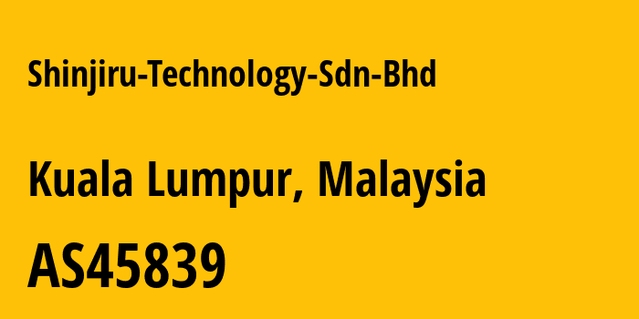 Информация о провайдере Shinjiru-Technology-Sdn-Bhd AS45839 Shinjiru Technology Sdn Bhd: все IP-адреса, network, все айпи-подсети