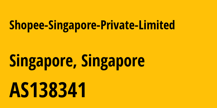 Информация о провайдере Shopee-Singapore-Private-Limited AS138341 SHOPEE SINGAPORE PRIVATE LIMITED: все IP-адреса, network, все айпи-подсети