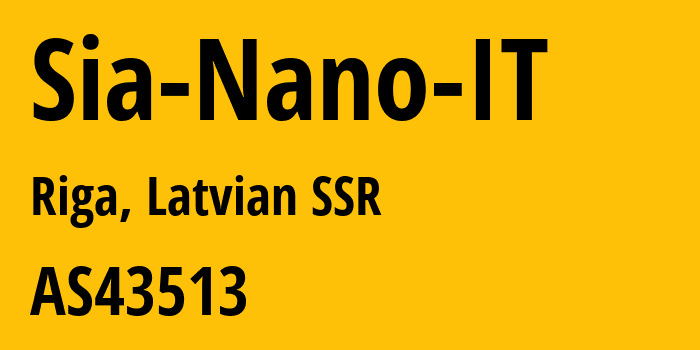 Информация о провайдере Sia-Nano-IT AS43513 Sia Nano IT: все IP-адреса, network, все айпи-подсети