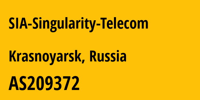 Информация о провайдере SIA-Singularity-Telecom AS209372 SIA Singularity Telecom: все IP-адреса, network, все айпи-подсети