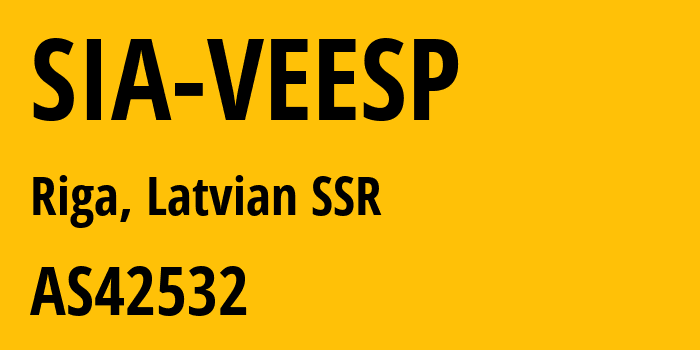 Информация о провайдере SIA-VEESP AS42532 SIA VEESP: все IP-адреса, network, все айпи-подсети