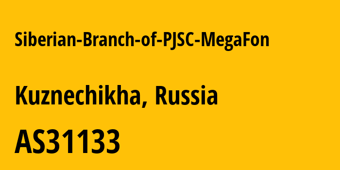 Информация о провайдере Siberian-Branch-of-PJSC-MegaFon AS31133 PJSC MegaFon: все IP-адреса, network, все айпи-подсети