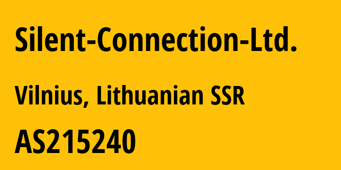 Информация о провайдере Silent-Connection-Ltd. AS215240 Silent Connection Ltd.: все IP-адреса, network, все айпи-подсети