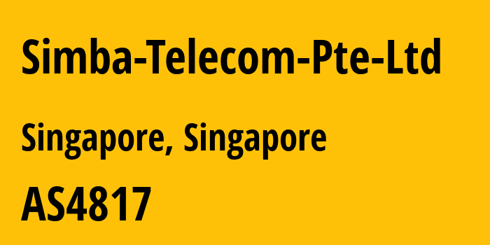 Информация о провайдере Simba-Telecom-Pte-Ltd AS4817 Simba Telecom Pte Ltd: все IP-адреса, network, все айпи-подсети