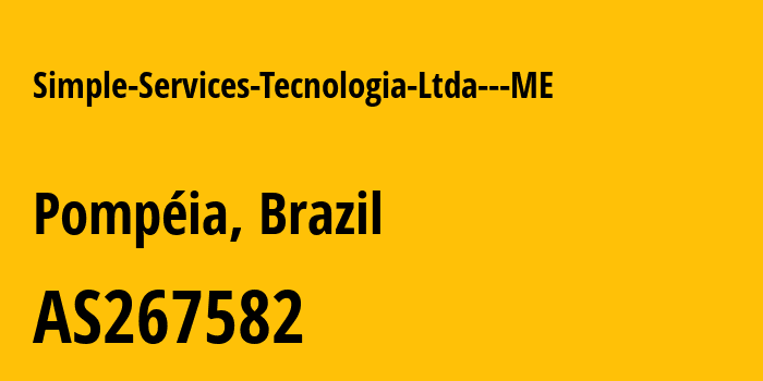 Информация о провайдере Simple-Services-Tecnologia-Ltda---ME AS267582 Simple Services Tecnologia Ltda - ME: все IP-адреса, network, все айпи-подсети