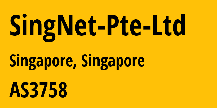 Информация о провайдере SingNet-Pte-Ltd AS3758 SingNet: все IP-адреса, network, все айпи-подсети