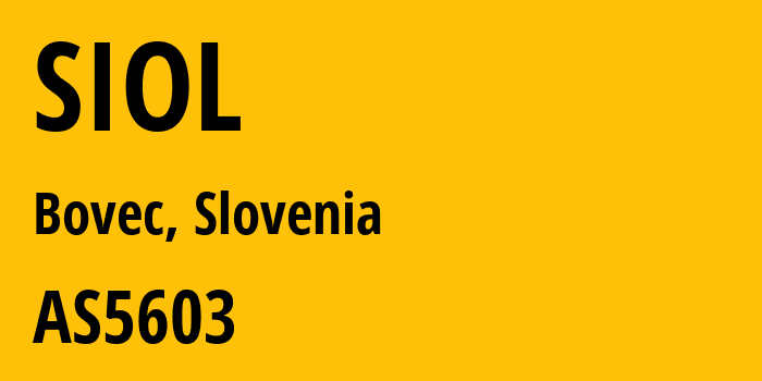 Информация о провайдере SIOL AS5603 Telekom Slovenije, d.d.: все IP-адреса, network, все айпи-подсети