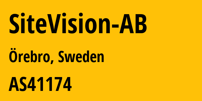 Информация о провайдере SiteVision-AB AS41174 SiteVision AB: все IP-адреса, network, все айпи-подсети