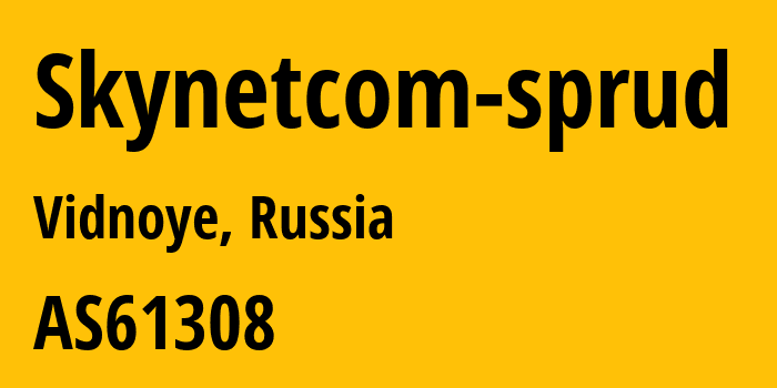 Информация о провайдере Skynetcom-sprud AS61308 PVONET LTD: все IP-адреса, network, все айпи-подсети