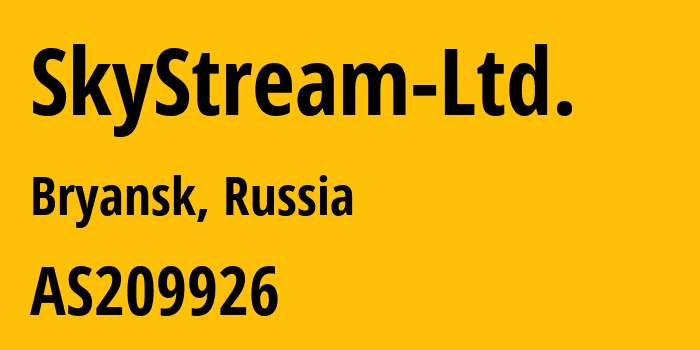 Информация о провайдере SkyStream-Ltd. AS209926 SkyStream Ltd.: все IP-адреса, network, все айпи-подсети