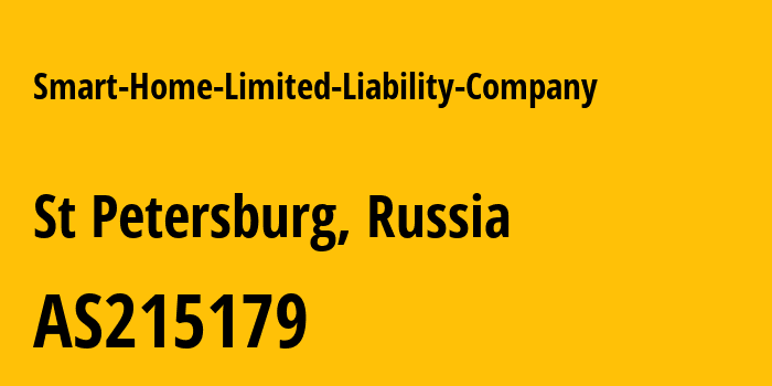 Информация о провайдере Smart-Home-Limited-Liability-Company AS215179 Smart Home Limited Liability Company: все IP-адреса, network, все айпи-подсети