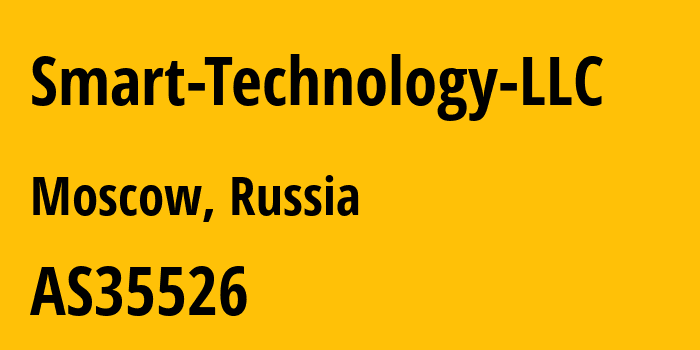 Информация о провайдере Smart-Technology-LLC AS35526 Smart Technology LLC: все IP-адреса, network, все айпи-подсети