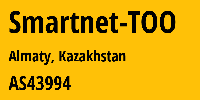 Информация о провайдере Smartnet-TOO AS43994 SMARTNET TOO: все IP-адреса, network, все айпи-подсети