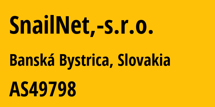 Информация о провайдере SnailNet,-s.r.o. AS49798 SnailNet, s.r.o.: все IP-адреса, network, все айпи-подсети