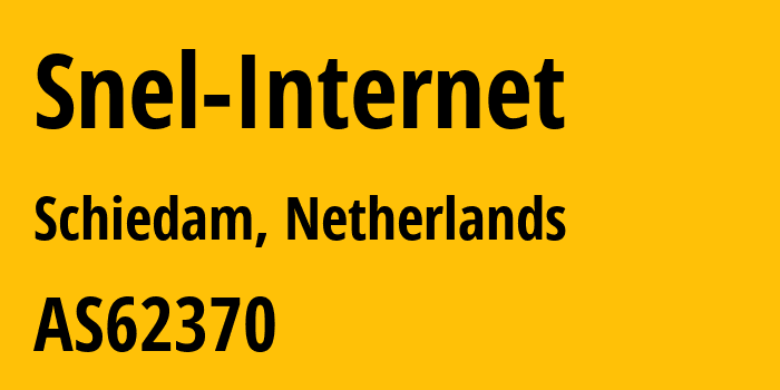 Информация о провайдере Snel-Internet AS62370 Snel.com B.V.: все IP-адреса, network, все айпи-подсети