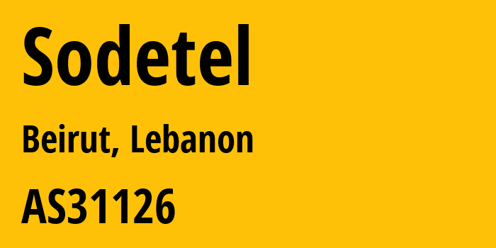 Информация о провайдере Sodetel AS31126 SODETEL S.A.L.: все IP-адреса, network, все айпи-подсети