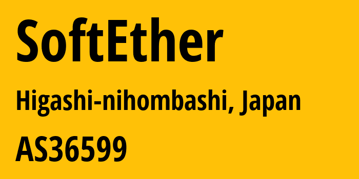 Информация о провайдере SoftEther AS36599 SoftEther Telecommunication Research Institute, LLC: все IP-адреса, network, все айпи-подсети