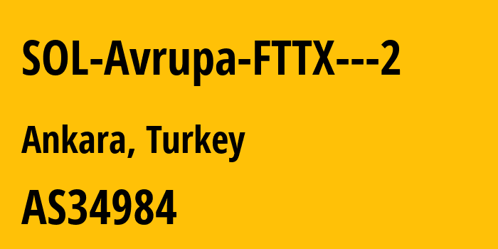 Информация о провайдере SOL-Avrupa-FTTX---2 AS34984 Superonline Iletisim Hizmetleri A.S.: все IP-адреса, network, все айпи-подсети