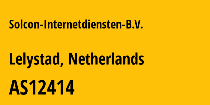 Информация о провайдере Solcon-Internetdiensten-B.V. AS12414 Solcon Internetdiensten B.V.: все IP-адреса, network, все айпи-подсети