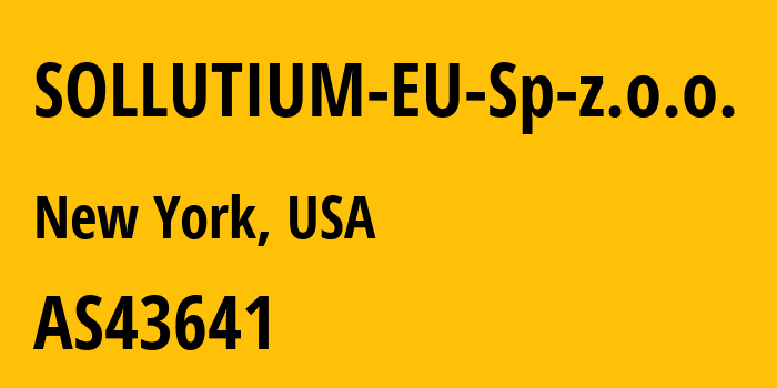 Информация о провайдере SOLLUTIUM-EU-Sp-z.o.o. AS43641 SOLLUTIUM EU Sp z.o.o.: все IP-адреса, network, все айпи-подсети
