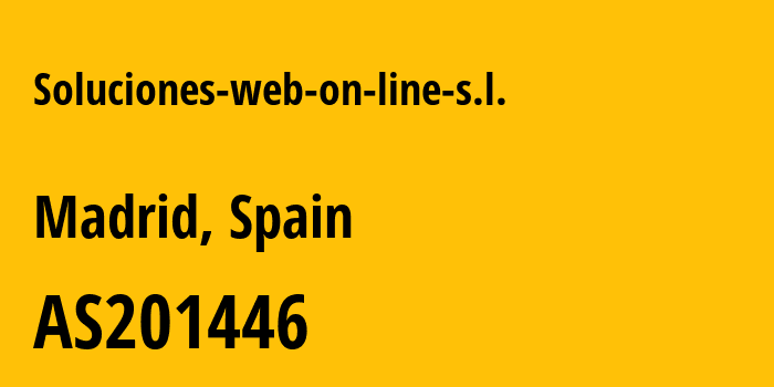 Информация о провайдере Soluciones-web-on-line-s.l. AS201446 Soluciones web on line s.l.: все IP-адреса, network, все айпи-подсети