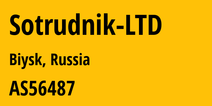 Информация о провайдере Sotrudnik-LTD AS56487 Sotrudnik LTD: все IP-адреса, network, все айпи-подсети