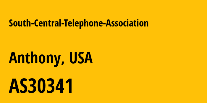 Информация о провайдере South-Central-Telephone-Association AS30341 South Central Telephone Association: все IP-адреса, network, все айпи-подсети