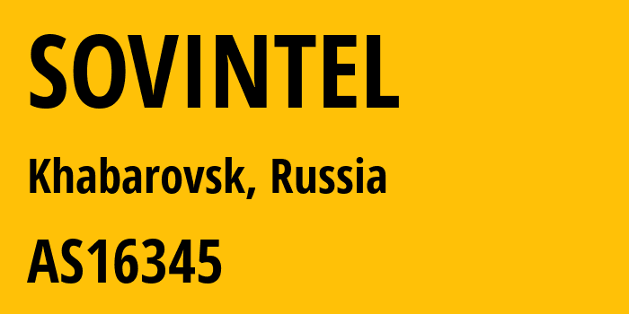 Информация о провайдере SOVINTEL AS16345 PJSC Vimpelcom: все IP-адреса, network, все айпи-подсети