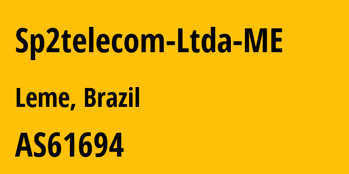 Информация о провайдере Sp2telecom-Ltda-ME AS61694 SP2TELECOM LTDA ME: все IP-адреса, network, все айпи-подсети